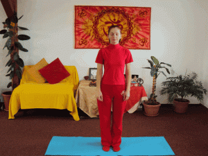 Pozitia de plecare pentru setul de miscari rapide cu capul