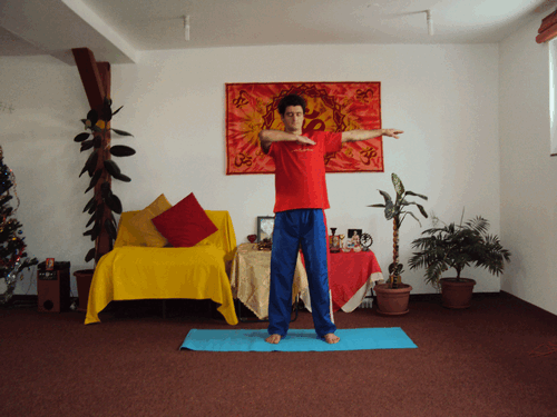 Pozitia de plecare pentru rasucirea spre stanga